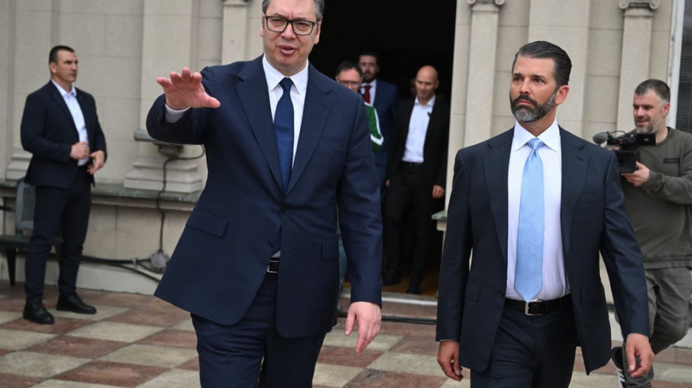 (FOTO) Održan sastanak srpskih privrednika i Donalda Trampa Mlađeg, Vučić priredio večeru za sina predsednika SAD