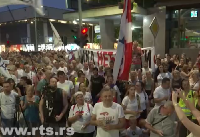 Protest protiv iskopavanja litijuma u Valjevu, incident ispred prostorija SNS